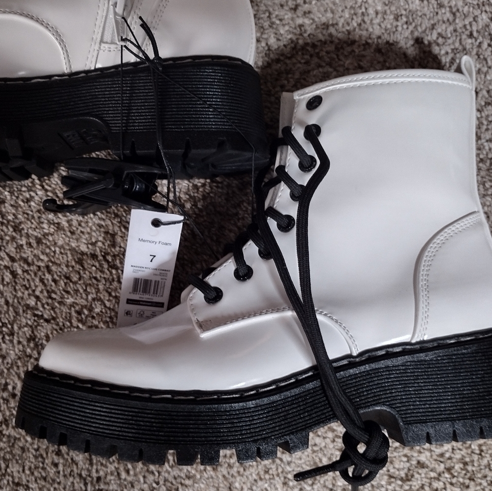 Madden White Combat Boots - Picture 8 of 8